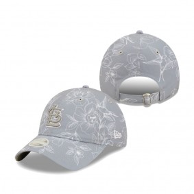 Women's St. Louis Cardinals New Era Gray Botanic 9TWENTY Adjustable Hat