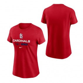 Women's St. Louis Cardinals Red 2022 Postseason Authentic Collection Dugout T-Shirt