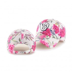 Women's Milwaukee Brewers Peony White Clean Up Hat