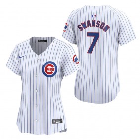 Women's Chicago Cubs Dansby Swanson White Home Limited Player Jersey