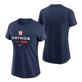 Women's Houston Astros Navy 2022 Postseason Authentic Collection Dugout T-Shirt
