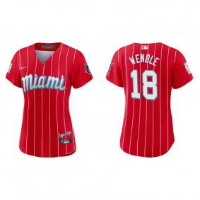 Women's Joey Wendle Miami Marlins Red 2021 City Connect Replica Jersey