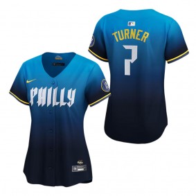Women's Philadelphia Phillies Trea Turner Blue 2024 City Connect Limited Player Jersey
