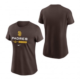 Women's San Diego Padres Brown 2022 Postseason Authentic Collection Dugout T-Shirt