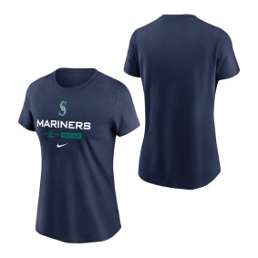 Women's Seattle Mariners Navy 2022 Postseason Authentic Collection Dugout T-Shirt
