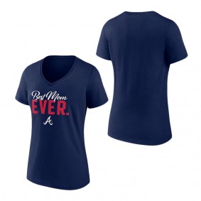 Women's Atlanta Braves Fanatics Branded Navy Best Mom Ever V-Neck T-Shirt