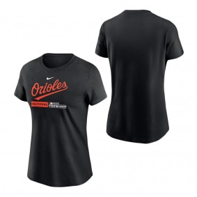 Women's Baltimore Orioles Nike Black 2023 Postseason Authentic Collection Dugout T-Shirt
