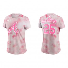 Women's Atlanta Braves Alex Dickerson Pink 2022 Mother's Day T-Shirt