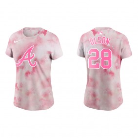 Women's Atlanta Braves Matt Olson Pink 2022 Mother's Day T-Shirt