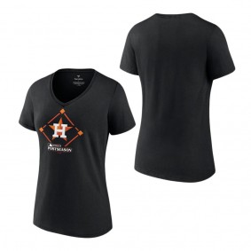 Women's Houston Astros Fanatics Branded Black 2023 Postseason Around the Horn V-Neck T-Shirt