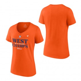 Women's Houston Astros Fanatics Branded Orange 2023 AL West Division Champions Locker Room V-Neck T-Shirt
