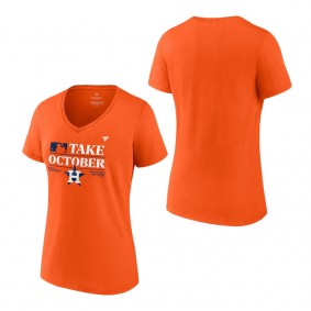 Women's Houston Astros Fanatics Branded Orange 2023 Postseason Locker Room V-Neck T-Shirt