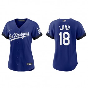 Women's Los Angeles Dodgers Jake Lamb Royal 2021 City Connect Replica Jersey