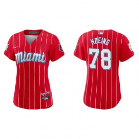 Women's Bryan Hoeing Miami Marlins Red City Connect Replica Jersey