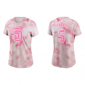 Women's San Diego Padres Wil Myers Pink 2022 Mother's Day T-Shirt