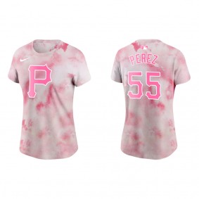 Women's Pittsburgh Pirates Roberto Perez Pink 2022 Mother's Day T-Shirt