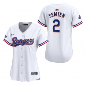 Women's Texas Rangers Marcus Semien Nike White 2024 Gold Collection Limited Player Jersey