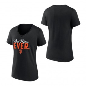 Women's San Francisco Giants Fanatics Branded Black Best Mom Ever V-Neck T-Shirt