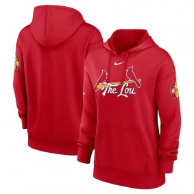 Women's St. Louis Cardinals Red 2024 City Connect Authentic Collection Practice Performance Pullover Hoodie