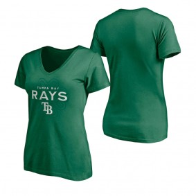 Women's Tampa Bay Rays Fanatics Branded Kelly Green St. Patrick's Day Team Celtic Knot V-Neck T-Shirt