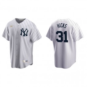 Men's New York Yankees Aaron Hicks White Cooperstown Collection Home Jersey