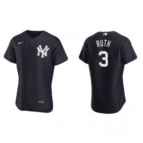Men's New York Yankees Babe Ruth Navy Authentic Alternate Jersey