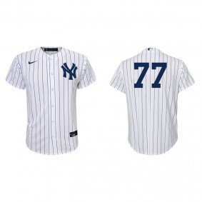 Youth New York Yankees Clint Frazier White Navy Replica Home Jersey