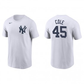 Men's New York Yankees Gerrit Cole White Name & Number Nike T-Shirt