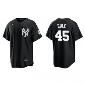 Men's New York Yankees Gerrit Cole Black White Replica Official Jersey