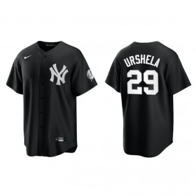 Men's New York Yankees Gio Urshela Black White Replica Official Jersey