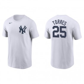 Men's New York Yankees Gleyber Torres White Name & Number Nike T-Shirt