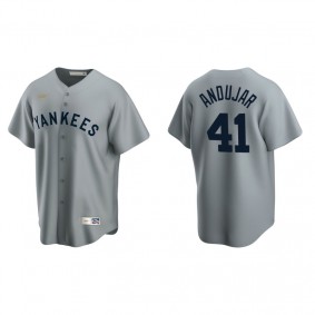 Men's New York Yankees Miguel Andujar Gray Cooperstown Collection Road Jersey