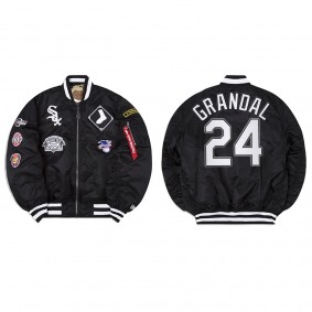 Men's Chicago White Sox Yasmani Grandal Black Alpha Industries Jacket