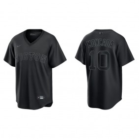 Yoan Moncada Men's Chicago White Sox Black Pitch Black Fashion Replica Jersey