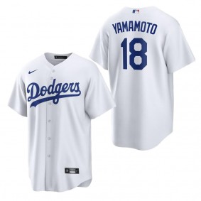 Men's Los Angeles Dodgers Yoshinobu Yamamoto White Home Replica Player Jersey