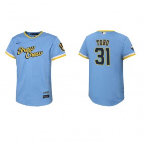 Youth Milwaukee Brewers Abraham Toro Powder Blue City Connect Replica Jersey