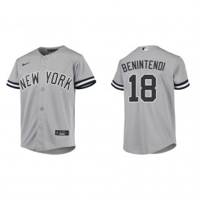 Youth New York Yankees Andrew Benintendi Gray Replica Road Jersey