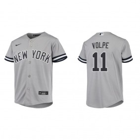 Youth Anthony Volpe New York Yankees Gray Replica Road Jersey