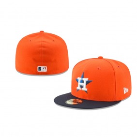Youth Houston Astros Authentic Collection Orange 59FIFTY Fitted On-Field Hat