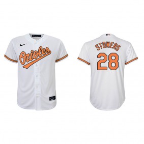 Youth Kyle Stowers Baltimore Orioles White Replica Home Jersey