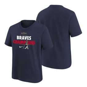 Youth Atlanta Braves Navy 2021 World Series Champions T-Shirt