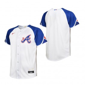 Youth Atlanta Braves White 2023 City Connect Replica Jersey
