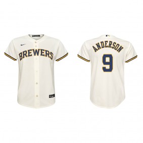 Youth Brian Anderson Milwaukee Brewers Cream Replica Home Jersey