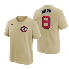 Youth Chicago Cubs Ian Happ Cream 2022 Field of Dreams T-Shirt
