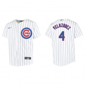 Youth Nelson Velazquez Chicago Cubs White Replica Home Jersey