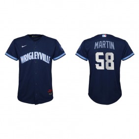 Youth Chicago Cubs Chris Martin Navy 2021 City Connect Replica Jersey