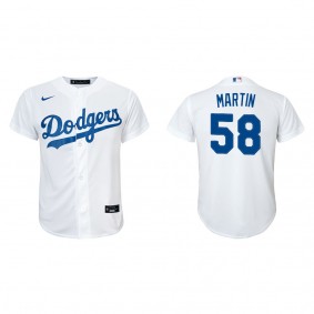 Youth Dodgers Chris Martin White Replica Home Jersey