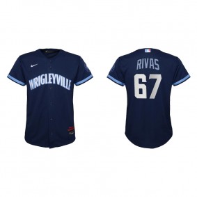 Youth Alfonso Rivas Chicago Cubs Navy 2021 City Connect Replica Jersey