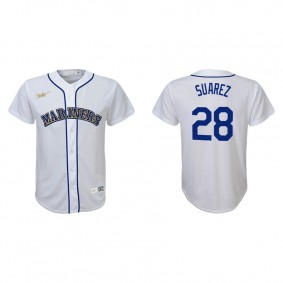 Youth Seattle Mariners Eugenio Suarez White Cooperstown Collection Jersey