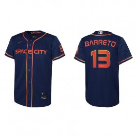Youth Houston Astros Franklin Barreto Navy 2022 City Connect Replica Jersey